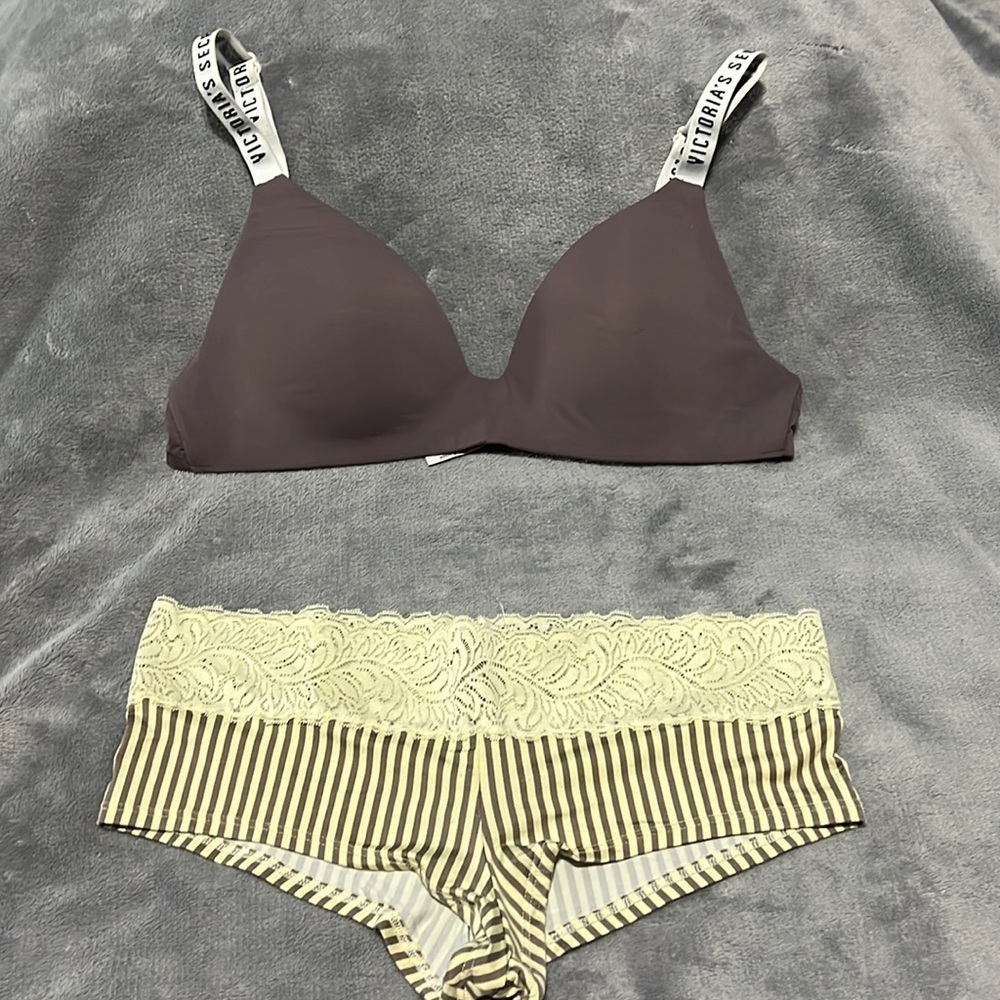 Victorias Secret Grey Bra and Pantie